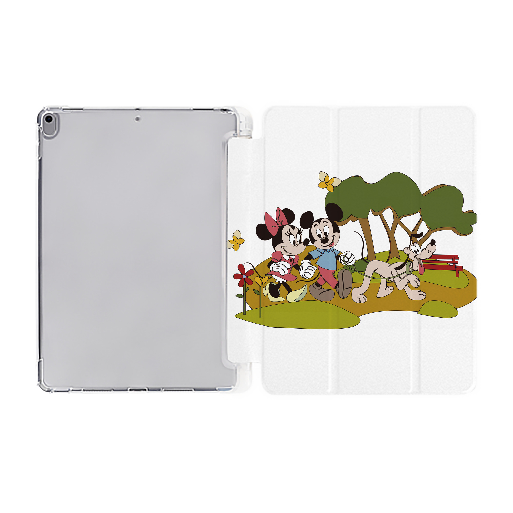 （画像用） ミッキーマウス Mickey Mouse IPad ケース ペン収納付き 三つ折りスタンド PUレザー×シリコン 対応機種9.5/10.5/10.9インチ